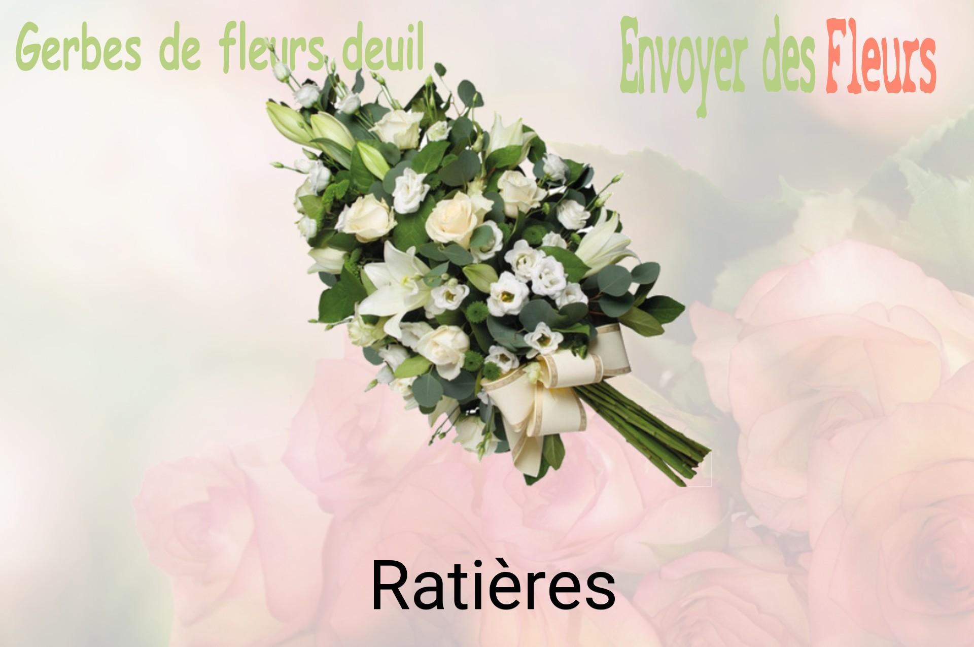 Gerbe de fleurs de deuil livrée à Ratières
